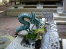 魔王天神社の参拝者の身を清める手水口の龍を写した写真